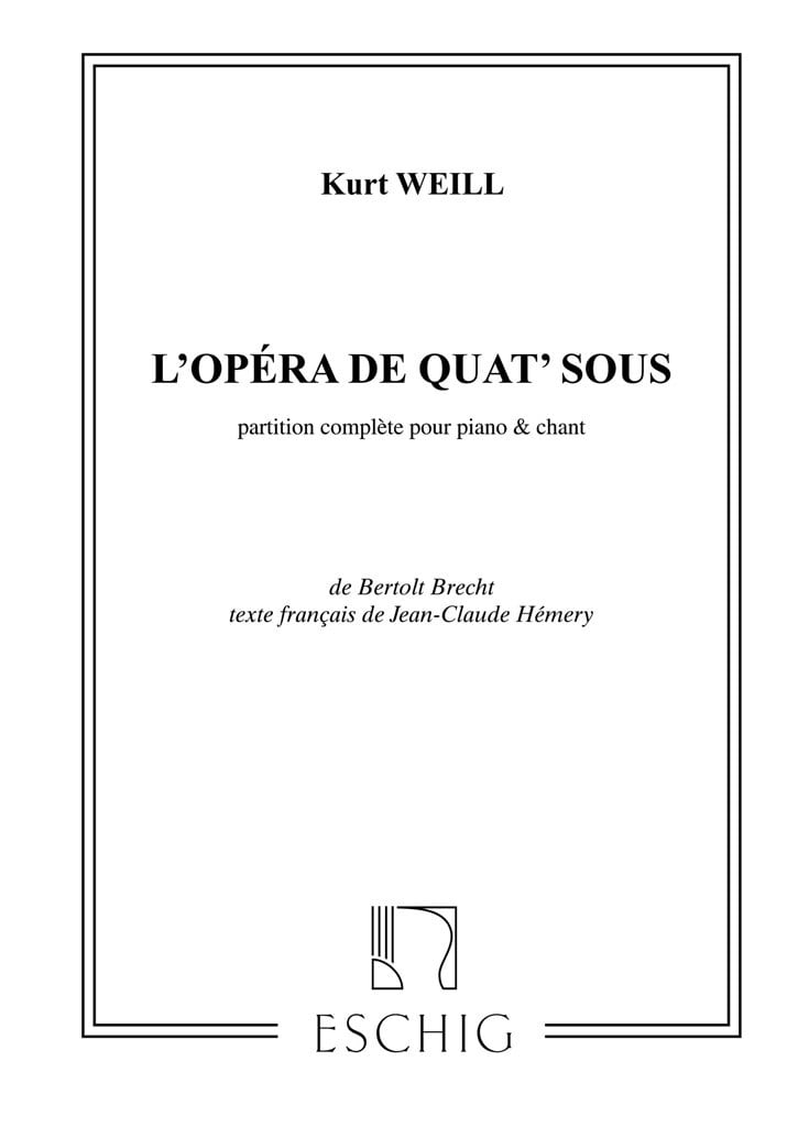 Opera De 4 Sous Chant-Piano (Version Francaise